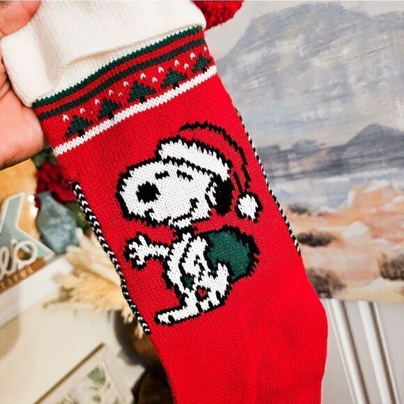 VTG Snoopy 1958 Embassador Hallmark Peanut Charlie Brown Knitted Stocking . - Picture 9 of 13